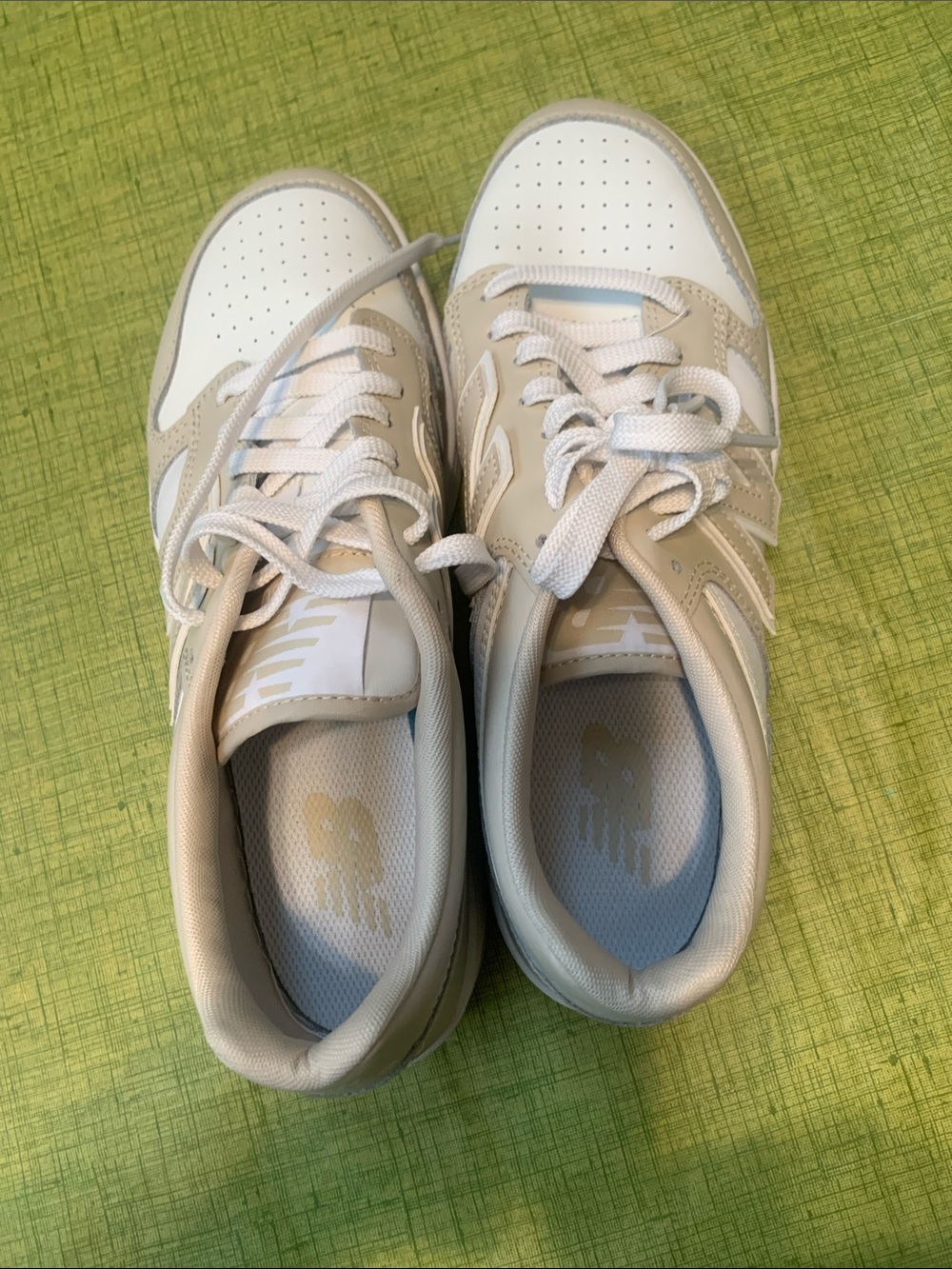 New Balance Beige and White Men's Sneakers - Classic Lace-Up